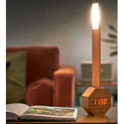 Octogon One plus : Lampe et réveil design en bois – GINGKO