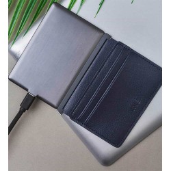 INE RECYCLED : Porte-carte à batterie intégrée en cuir recyclé – XOOPAR