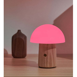 lampe champignon tactile bois gingko 014 