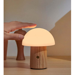 lampe champignon tactile bois gingko 019 