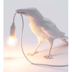 Bird lampe noir / blanc - SELETTI (3 positions : Waiting - Playing- Looking)