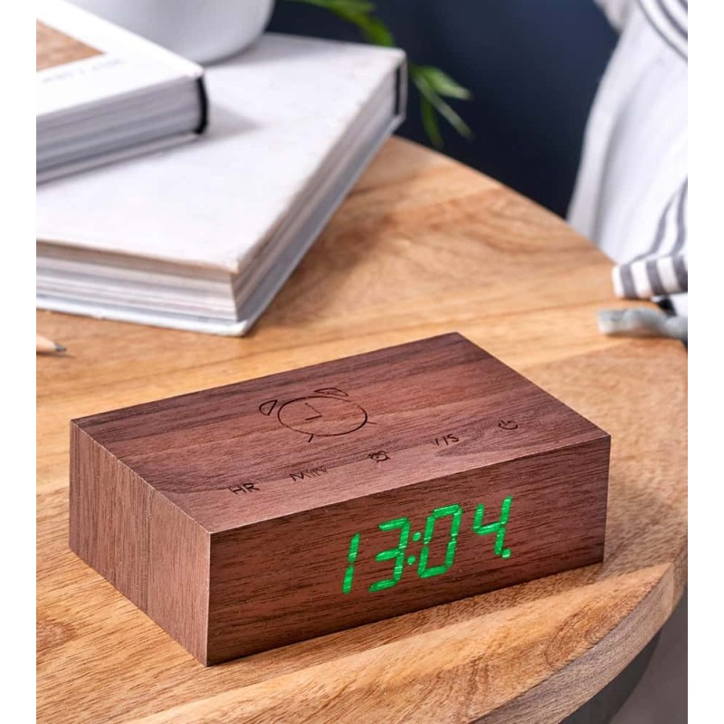 FLIP CLICK CLOCK : Réveil en bois réversible LCD - GINGKO