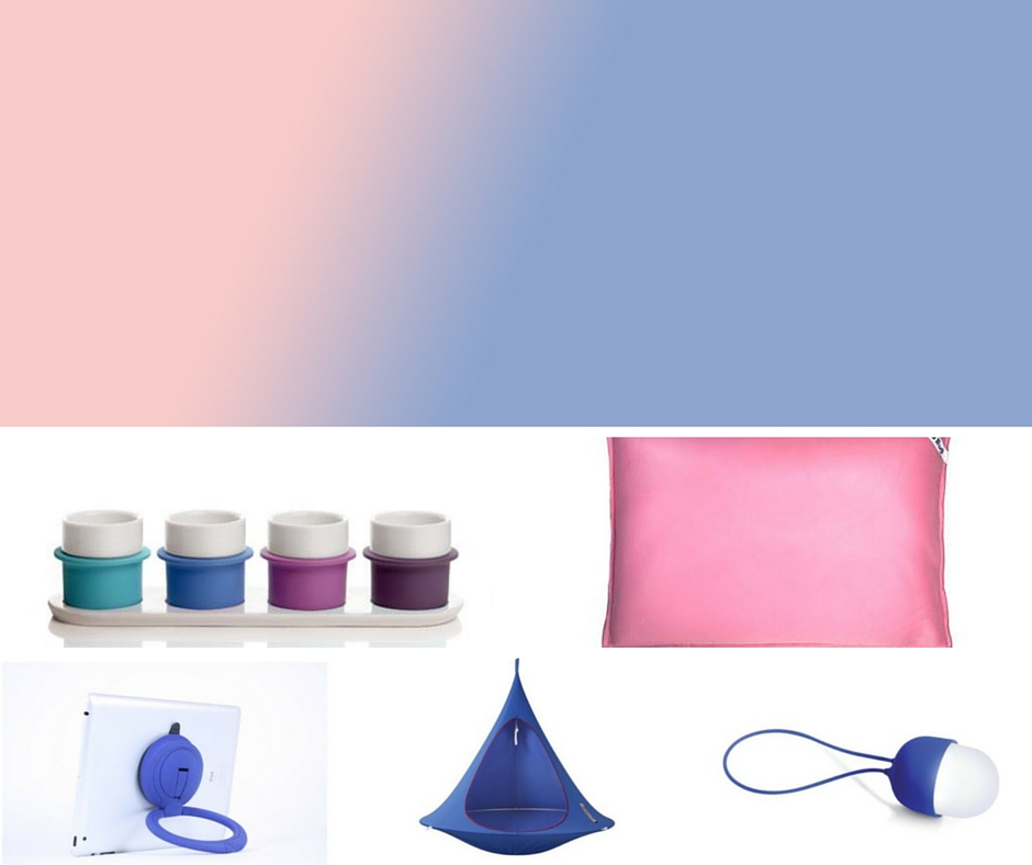 Différents objets design aux couleurs Pantone 2016