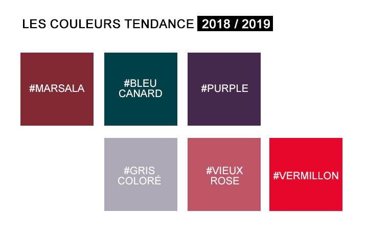 couleurs tendance 2018 2019